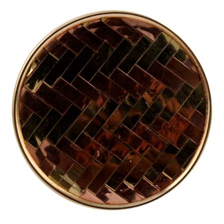 Golden Round Metal and Wooden Dresser Knobs